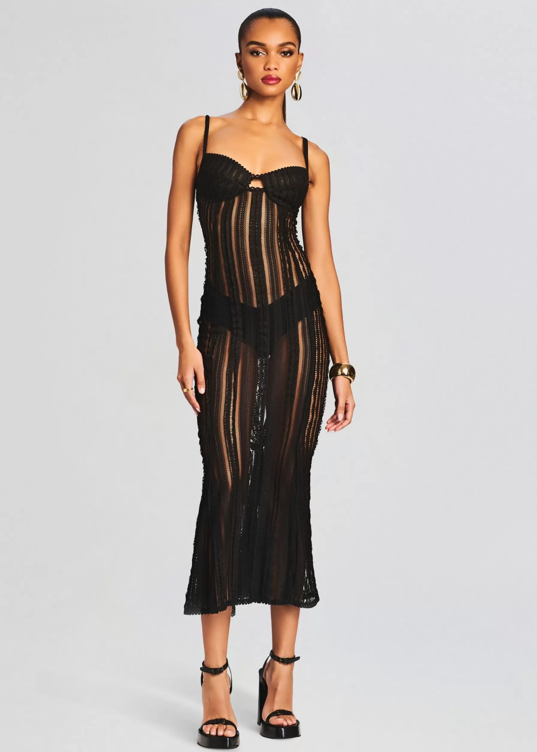 Retrofete Yayay Long Dress Black Sham Hot