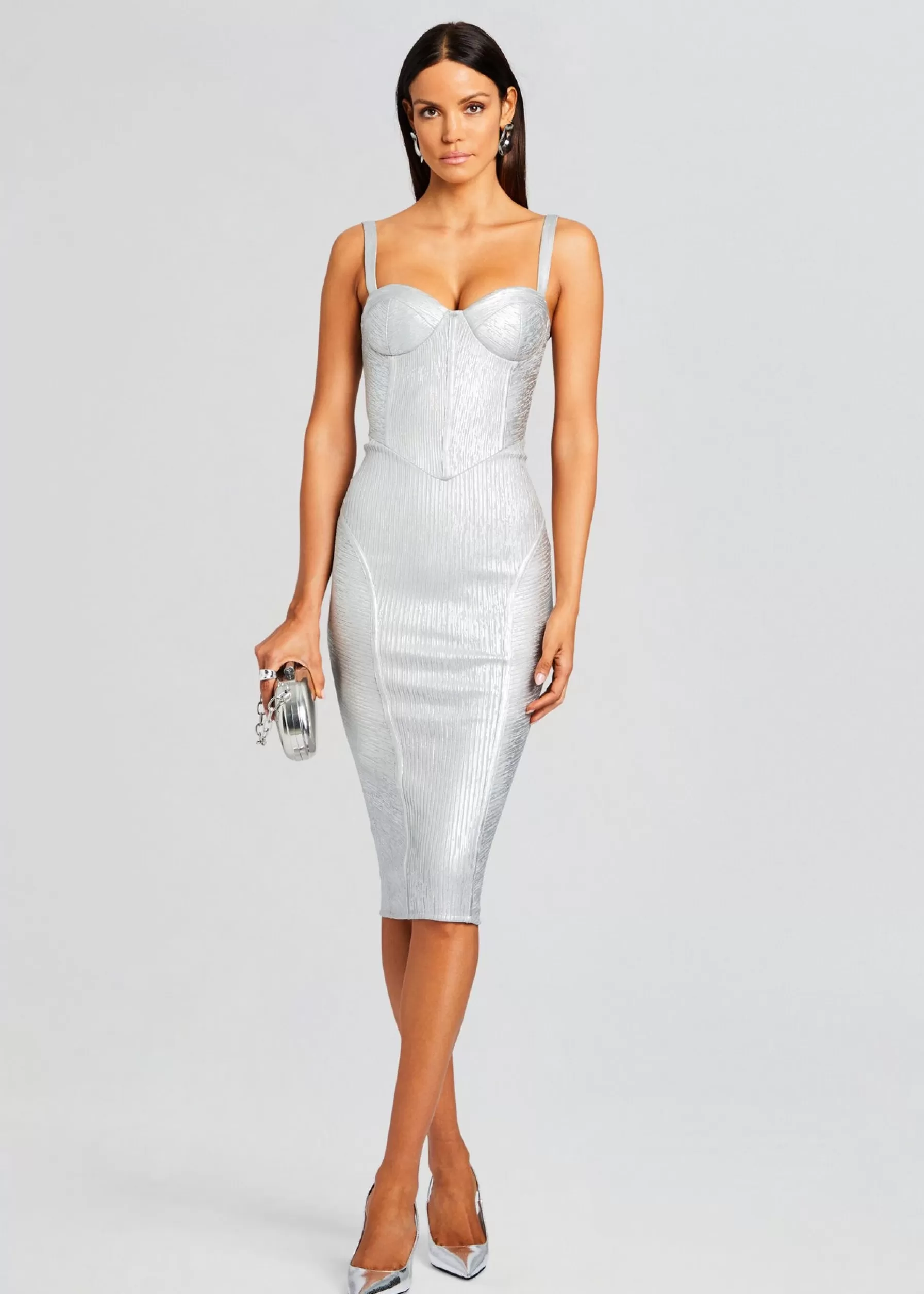 Retrofete Zora Coated Knit Dress Coated Silver Hot